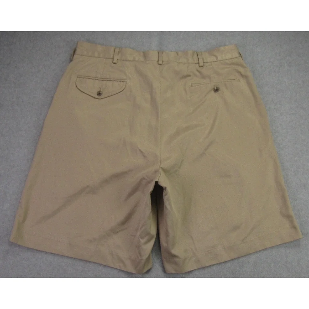 VTG Polo Golf Ralph Lauren Shorts Mens 36 Tan Pleated Chino Khaki Classic Fit‎